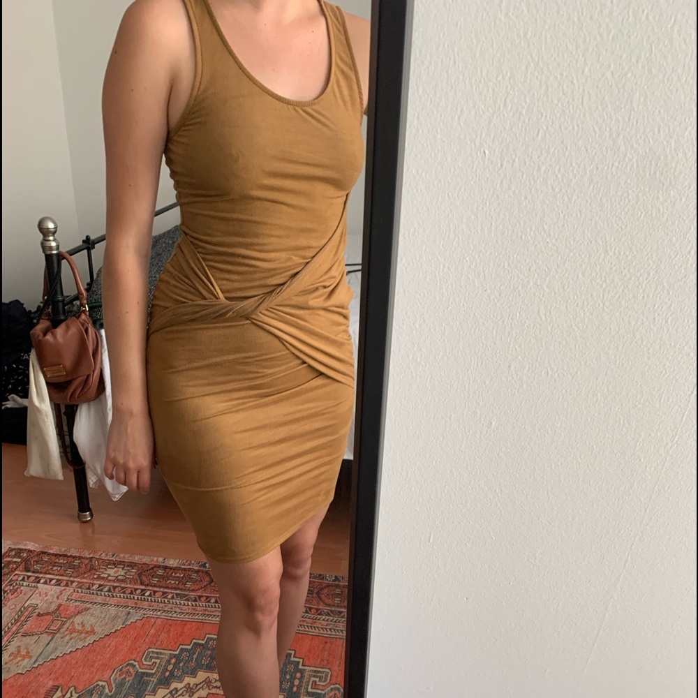 Poetry Bodycon suede like mini dress